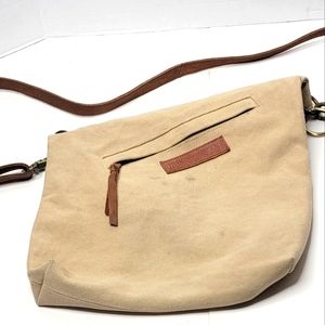 Vintage Addiction Canvas Crossbody Foldover Jute Purse